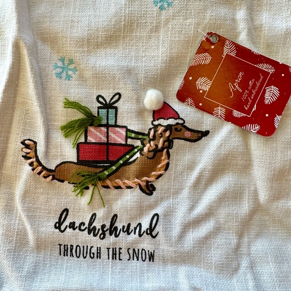 NWTs “Dachshund Through the Snow” cotton Christmas apron. - Picture 13 of 13